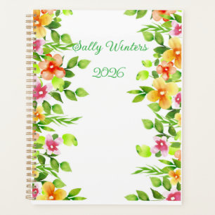 Personalisierter 2026 Floral Planner Planer