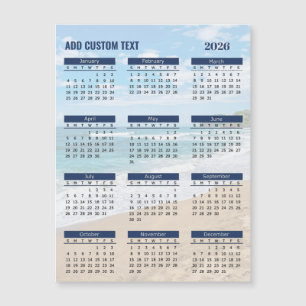 Personalisierter 2026 Strandkalender – Tropischer  Magnetkarte