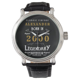Personalisierter 21. Geburtstag Geboren 2000 Vinta Armbanduhr