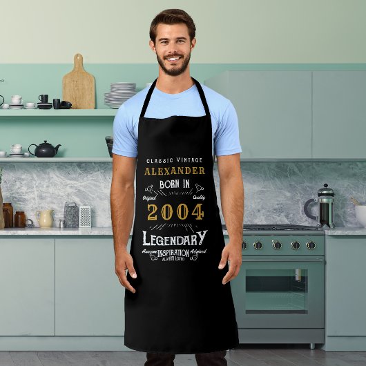 Personalisierter 21. Geburtstag Geboren 2004 Vinta Schürze