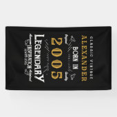 Personalisierter 21. Geburtstag Geboren 2005 Retro Banner (Horizontal)