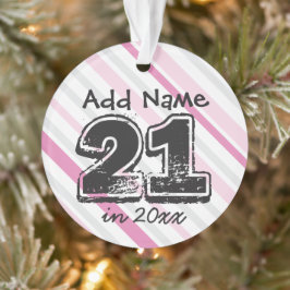 Personalisierter 21. Geburtstag Rosa Ornament
