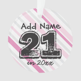 Personalisierter 21. Geburtstag Rosa Ornament