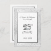 Personalisierter 25. Geburtstag der Silberhochzeit Einladung (Vorne/Hinten)