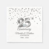 Personalisierter 25. Geburtstag der Silberhochzeit Serviette (Vorderseite)