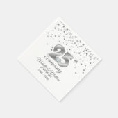 Personalisierter 25. Geburtstag der Silberhochzeit Serviette (Ecke)