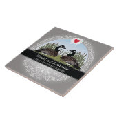 Personalisierter 25. Hochzeitstag, Gänse Fliese (Seite)