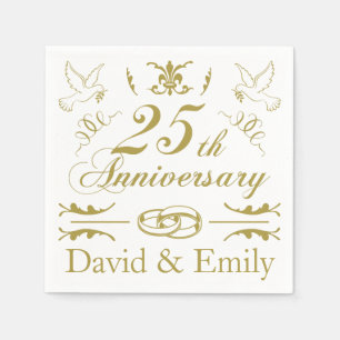 Personalisierter 25. Hochzeitstag Serviette