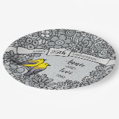 Personalisierter 25. Jahrestag, silberne Pappteller (Schrägansicht)