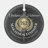 Personalisierter 26.2 Marathon Keepake Medaille Ornament Aus Glas (Vorderseite)