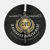 Personalisierter 26.2 Marathon Keepake Medaille Ornament Aus Glas (Rückseite)