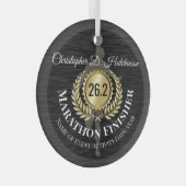 Personalisierter 26.2 Marathon Keepake Medaille Ornament Aus Glas (Vorderseite Rechts)