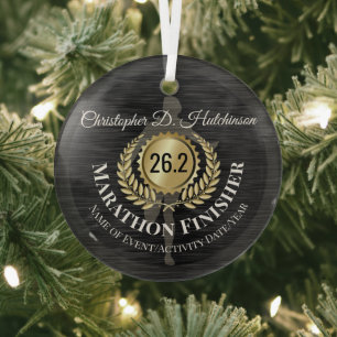 Personalisierter 26.2 Marathon Keepake Medaille Ornament Aus Glas