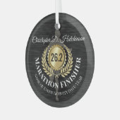 Personalisierter 26.2 Marathon Keepake Medaille Ornament Aus Glas (Vorderseite links)