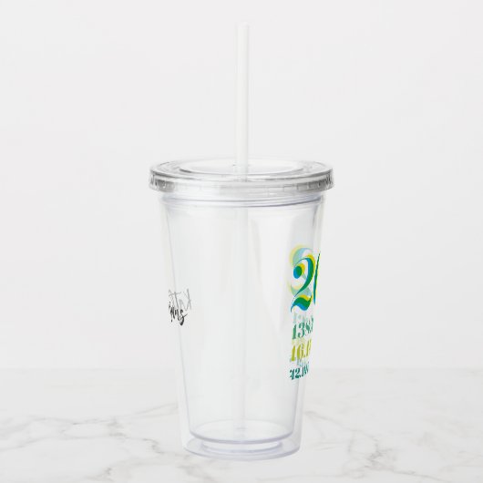 Personalisierter 26.2 Marathon Lauffernfahrer Grün Acryltrinkbecher (Rechts)