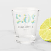 Personalisierter 26.2 Marathon mit feinem Text Schnapsglas (Rückseite)