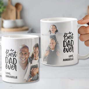 Personalisierter 2-Foto-Bester-Vater-aller-Zeiten Kaffeetasse