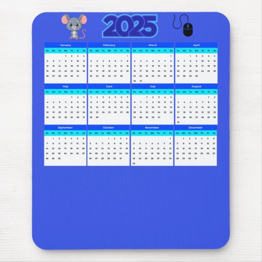 Personalisierter 2-Foto-Portraitkalender Mousepad (Vorne)