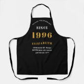Personalisierter 30. Geburtstag 1996 Schwarz & Gol Schürze (Vorderseite)