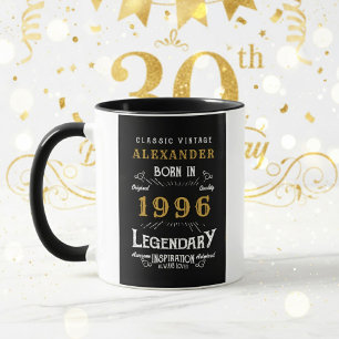 Personalisierter 30. Geburtstag Geboren 1996 Vinta Tasse