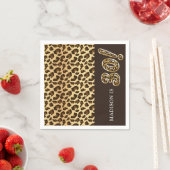 Personalisierter 30. Geburtstag Leopard Foil Ballo Serviette (Beispiel)