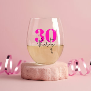 Personalisierter 30. Geburtstag Weinglas Ohne Stiel