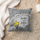 Personalisierter 30. Jahrestag, Blumenvögel Kissen (Decke)