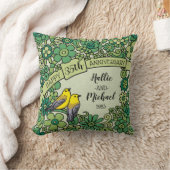 Personalisierter 35. Jahrestag, Jade-Blumenvögel Kissen (Decke)