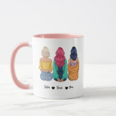 Personalisierter 3 beste Freundinnen Tasse | Benut (Links)