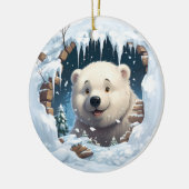 Personalisierter 3D Eisbär Keramik Ornament (Links)