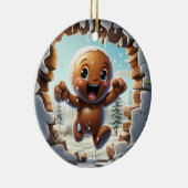 Personalisierter 3D-Gebäckmann Keramik Ornament (Rechts)
