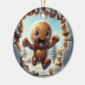 Personalisierter 3D-Gebäckmann Keramik Ornament (Links)