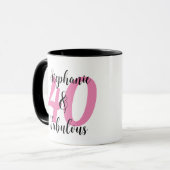 Personalisierter 40 & Fabelhaft Geburtstag Kaffeeb Tasse (Vorderseite Links)