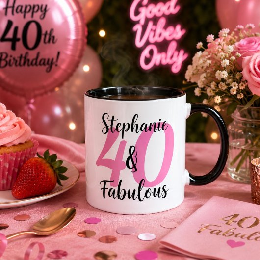 Personalisierter 40 & Fabelhaft Geburtstag Kaffeeb Tasse