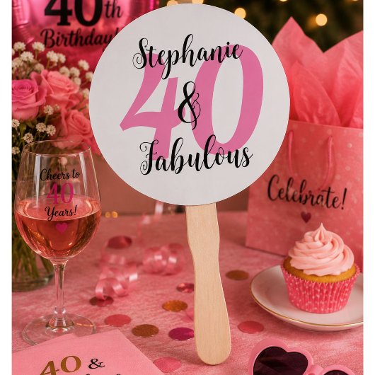 Personalisierter 40. & Fabulous Geburtstag  Fächer