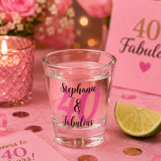 Personalisierter 40. & Fabulous Geburtstag  Schnapsglas