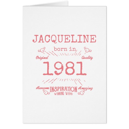 Personalisierter 40. Geburtstag 1981 Rosa Retro fü (Vorne)