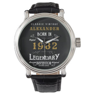 Personalisierter 40. Geburtstag 1982 Vintages Schw Armbanduhr