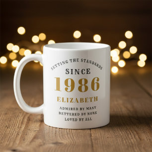 Personalisierter 40. Geburtstag 1986 Name hinzufüg Kaffeetasse