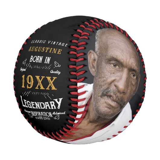 Personalisierter 40. Geburtstag Baseball (Schrägansicht)