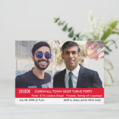 Personalisierter 40. Geburtstag für Männer UK Fake Einladung (Stehend Vorderseite)