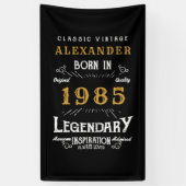 Personalisierter 40. Geburtstag Geboren 1985 Vinta Banner (Vertikal)