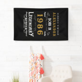 Personalisierter 40. Geburtstag Geboren 1986 Retro Banner (Insitu)
