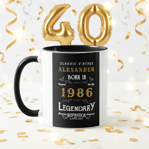 Personalisierter 40. Geburtstag Geboren 1986 Vinta Tasse