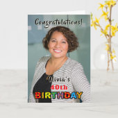 Personalisierter 40. Geburtstag mit Foto Karte (Gelbe Blume)