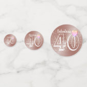 Personalisierter 40. Geburtstag Party Table Confet Konfetti (Vorderseiten)