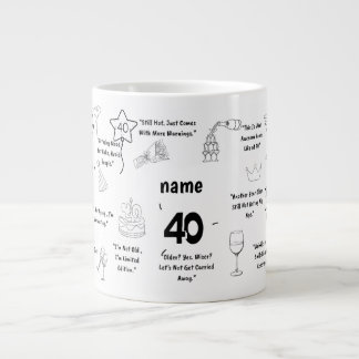 Personalisierter 40. Geburtstagsbecher Jumbo-Tasse