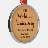 Personalisierter 40. Hochzeitstag Ornament Aus Metall (Rechts)