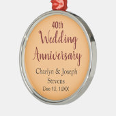 Personalisierter 40. Hochzeitstag Ornament Aus Metall (Links)