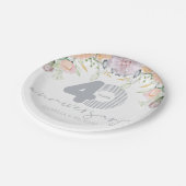 Personalisierter 40. Hochzeitstag Pappteller (Schrägansicht)